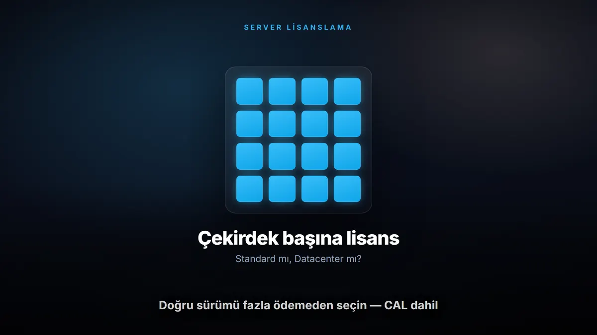 Windows Server Lisanslama Rehberi: Çekirdek (Core) Sayısı ve Hangi Sürüm? — Enlisans blog kapak görseli