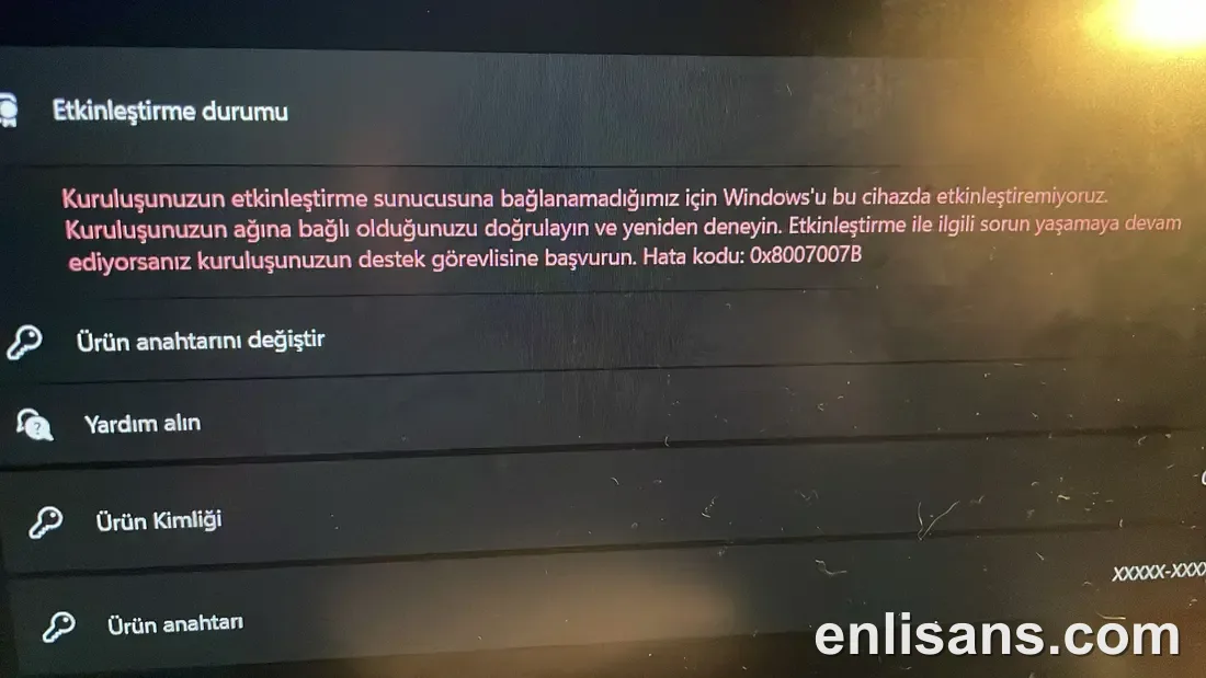 Office Aktivasyon Hatası 0x8007007B Çözümü ekran görüntüsü — Enlisans