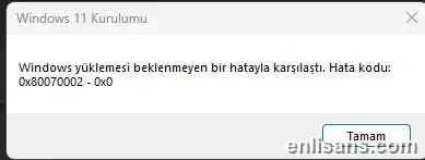 Windows Update Hatası 0x80070002: "Belirtilen Dosya Bulunamadı" Çözümü ekran görüntüsü — Enlisans